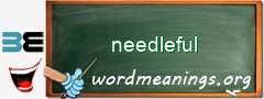 WordMeaning blackboard for needleful